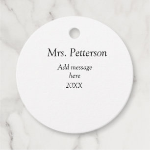 Back to school teacher appreciation add year class favour tags