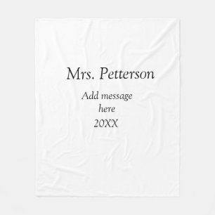 Back to school teacher appreciation add year class fleece blanket
