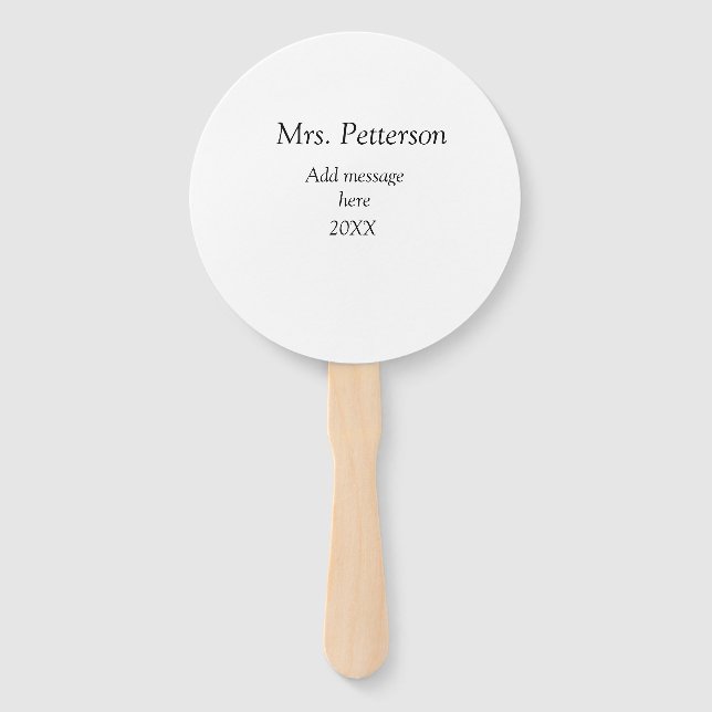 Back to school teacher appreciation add year class hand fan (Front)