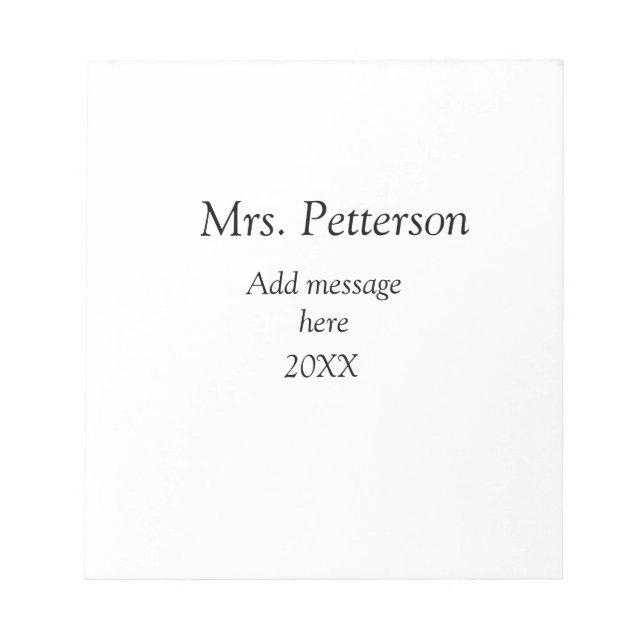 Back to school teacher appreciation add year class notepad (Front)