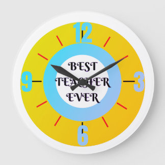 Back to School, teacher appreciation, Best teacher Large Clock