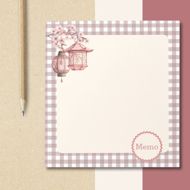Back to School Teacher Appreciation Classroom  Notepad (Back to School Memo Japanese Style Lanterns Notepad)