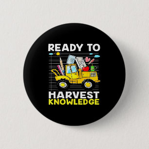 Back To School Teacher Farming Tractor Farmer Kids 2 Inch Round Button