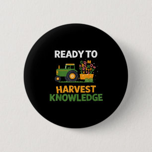 Back To School Teacher Farming Tractor Farmer Kids 2 Inch Round Button
