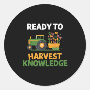 Back To School Teacher Farming Tractor Farmer Kids Classic Round Sticker