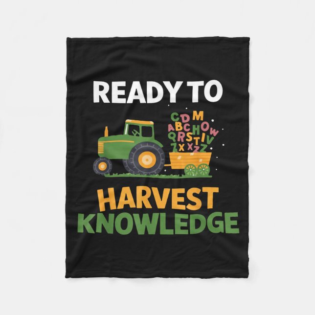 Back To School Teacher Farming Tractor Farmer Kids Fleece Blanket (Front)
