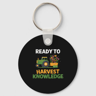 Back To School Teacher Farming Tractor Farmer Kids Keychain