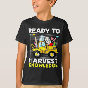 Back To School Teacher Farming Tractor Farmer Kids T-Shirt