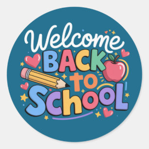 Back to School Teacher First Day of School Funny Classic Round Sticker
