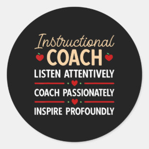 Back To School Teacher Instructional Coach Classic Round Sticker
