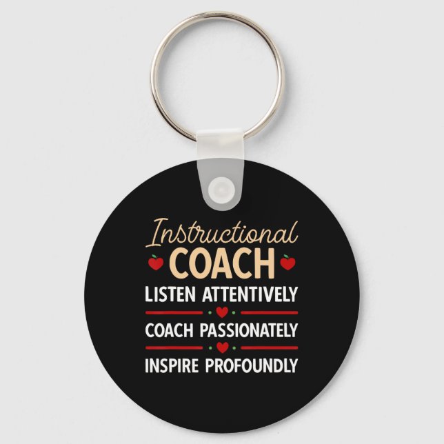 Back To School Teacher Instructional Coach  Keychain (Front)