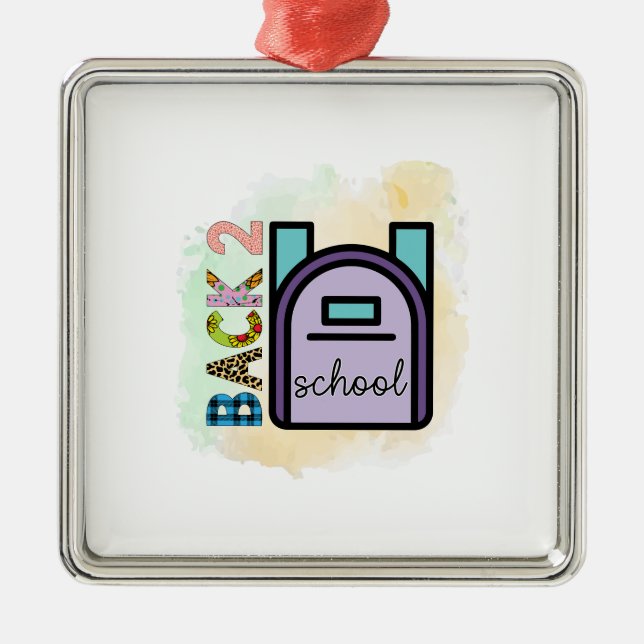 Back To School Teacher Metal Ornament (Front)