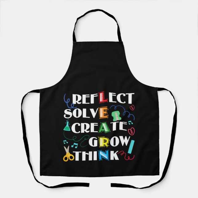 Back to School Teacher Motivation Learn Gift Apron (Front)