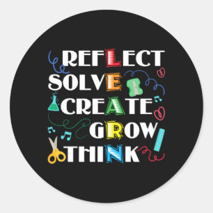 Back to School Teacher Motivation Learn Gift Classic Round Sticker