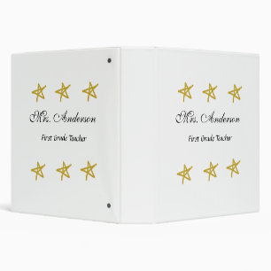 Back to school teacher name golden stars appreciat binder