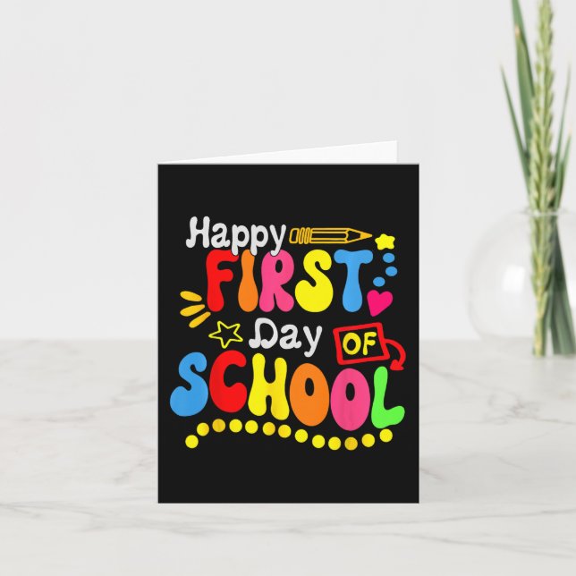 Back To School Teacher Student Happy First Day Of  Card (Front)