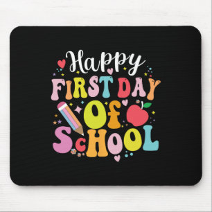 Back To School Teacher Student Happy First Day Of Mouse Pad