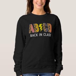 Back To School Teacher Students Leopard Abcd Back Sweatshirt