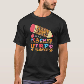 Back To School Teacher Vibes Leopard 1st Day Schoo T-Shirt