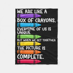 Back To School Teacher We Are Like A Box Of Crayon Fleece Blanket