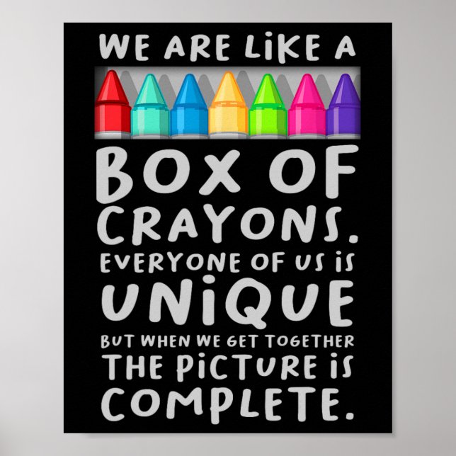 Back To School Teacher We Are Like A Box Of Crayon Poster (Front)