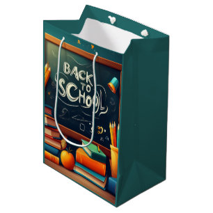 Back to School Teacher Welcome Blackboard Books Medium Gift Bag
