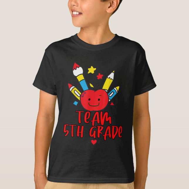Back To School Team 5th Grade Hello Student Teache T-Shirt (Front)