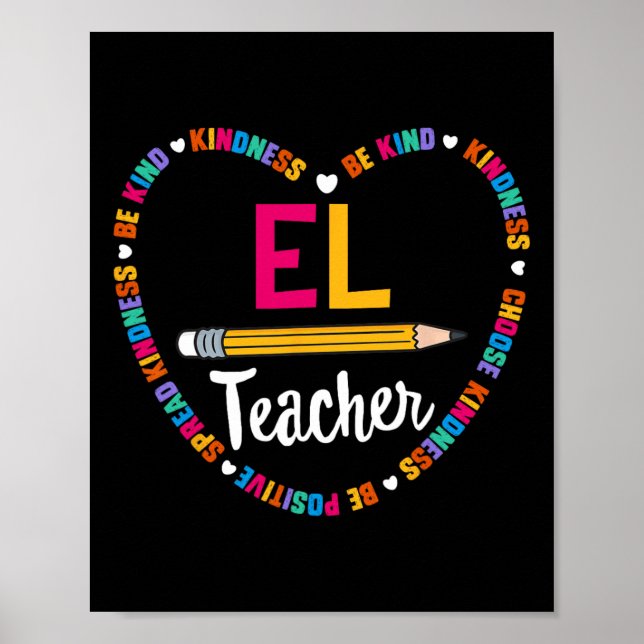 Back To School Tee El Teacher English Learner Squa Poster (Front)