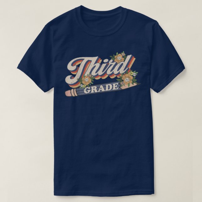 Back To School Third Grade 3rd Grade Pencil Teache T-Shirt (Design Front)
