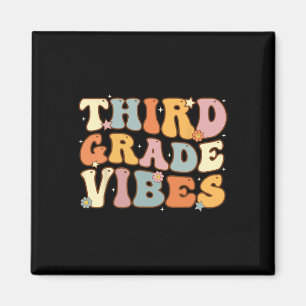 Back To School Third Grade Vibes Student Teacher W Magnet