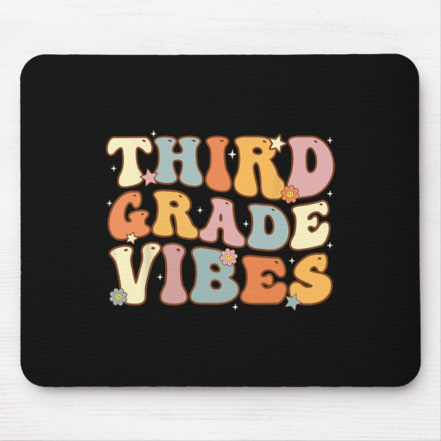 Back To School Third Grade Vibes Student Teacher W Mouse Pad (Front)