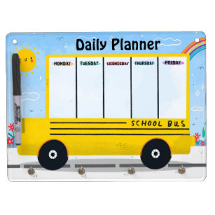 Back to School Timetable Bus Dry Erase Board