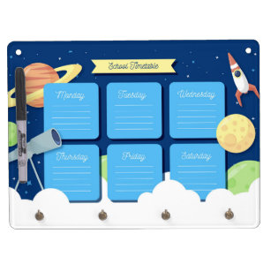Back to School Timetable Space Dry Erase Board