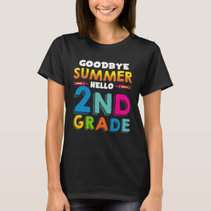 Back to School Tschüss Sommer Hello 2nd Class Sayi T-Shirt