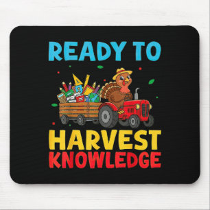 Back To School Turkey Farming Tractor Farmer Kids Mouse Pad