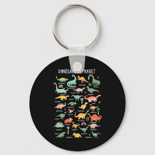 Back To School Types Of Dinosaurs Alphabet Identif Keychain
