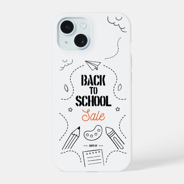 Back to School Typography Design iPhone 15 Case (Back)