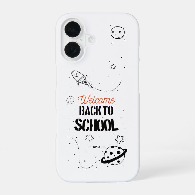 Back to School Typography Design iPhone 16 Case (Back)