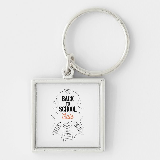Back to School Typography Design Keychain (Front)