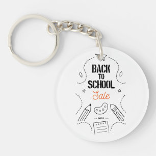 Back to School Typography Design Keychain