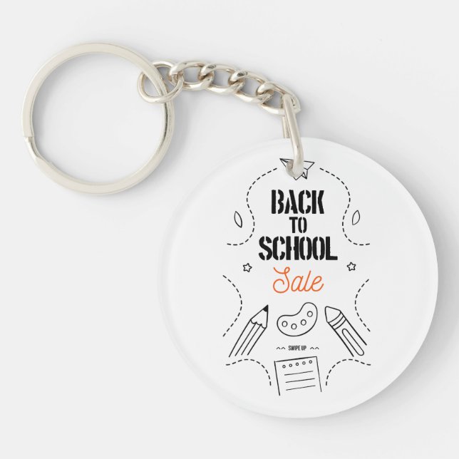 Back to School Typography Design Keychain (Front)