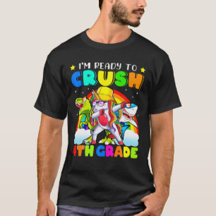 Back To School Unicorn Dinosaur Shark 4Th Grade Fu T-Shirt
