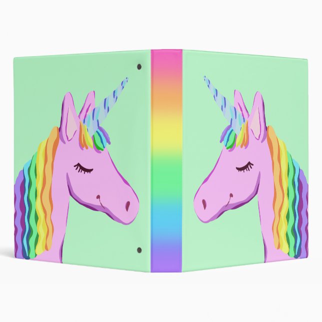 Back To School Unicorn Rainbow Binder (Background)