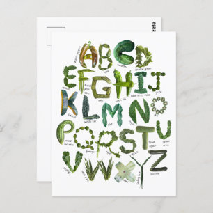Back to School Veggie Alphabet - Eat your Greens  Postcard