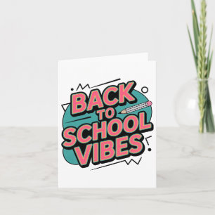 Back To School Vibes Retro Pencil First Day Kids B Card
