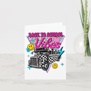 Back To School Vibes School Bus Preppy Teacher Stu Card