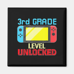 Back to School Video Gamer 3rd Grade Level Unlocke Magnet