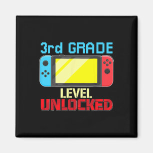 Back to School Video Gamer 3rd Grade Level Unlocke Magnet