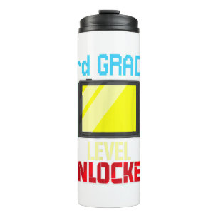 Back to School Video Gamer 3rd Grade Level Unlocke Thermal Tumbler