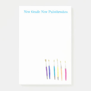 Back To School Watercolor Paintbrushes  Post-it Notes
